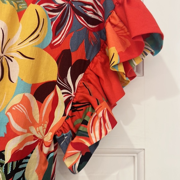 ALEXIS Red Floral Faine Romper XS - Picture 9 of 11